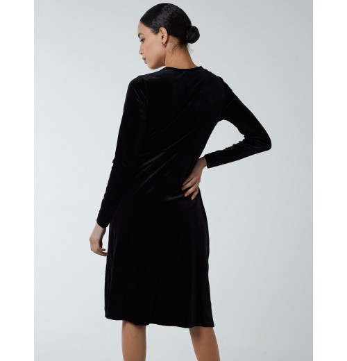 High Neck With Keyhole Detail & Long Sleeve Dress