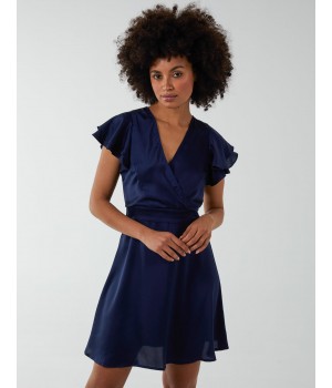 Double Angel Sleeve Wrap Dress