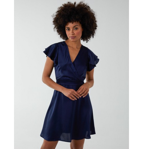 Double Angel Sleeve Wrap Dress