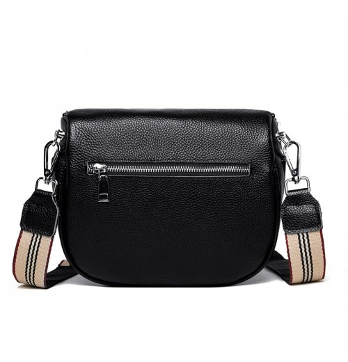 Black Leather Crossbody Fanny Pack