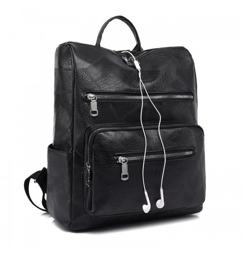 PU Leather Laptop Backpack