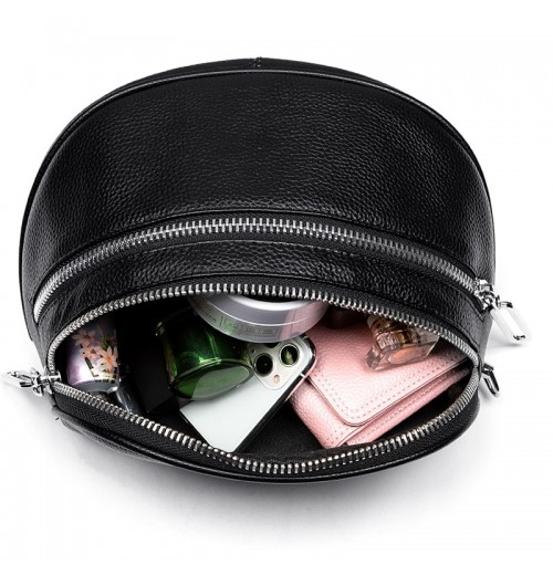 Black Leather Crossbody Fanny Pack