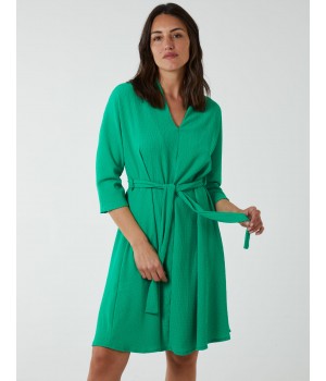 V Neck Crunchy Stitch Batwing Dress